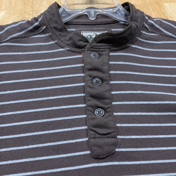 Eddie Bauer sport shop soft 100% cotton size tall large brown with white stripes - Picture 15 of 16